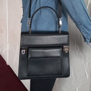 Salvatore Ferragamo, The Nero, Vintage Italian Leather Shoulder Bag
